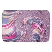 Tapis De Bain Fractale en spirale rose violet abstrait (Devant)