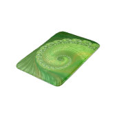 Tapis De Bain Fractale en spirale verte abstraite (Angle)