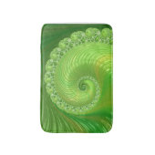 Tapis De Bain Fractale en spirale verte abstraite (Devant (Vertical))
