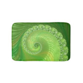 Tapis De Bain Fractale en spirale verte abstraite (Devant)