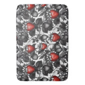 Tapis De Bain Fraises noire, blanche et rouge partout (devant Vertical)