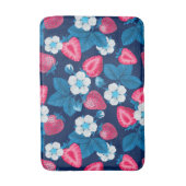 Tapis De Bain Fraises roses sur bleu (Devant (Vertical))