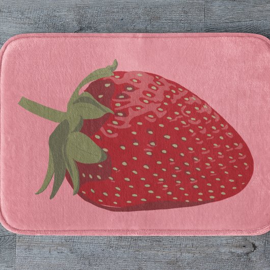 Tapis De Bain Framboise rouge mûre sur rose Illustré