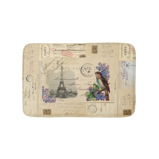 Tapis de bain français lilas de carte postale (Devant)