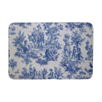 Française toile de jouy bleu et blanc élégant