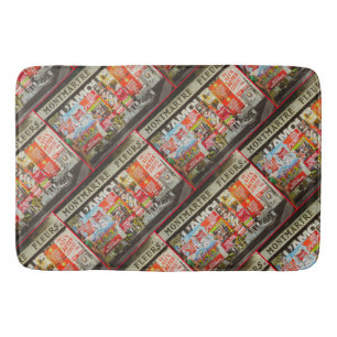 Tapis De Bain France Paris Cityscape Montmartre Fleurs