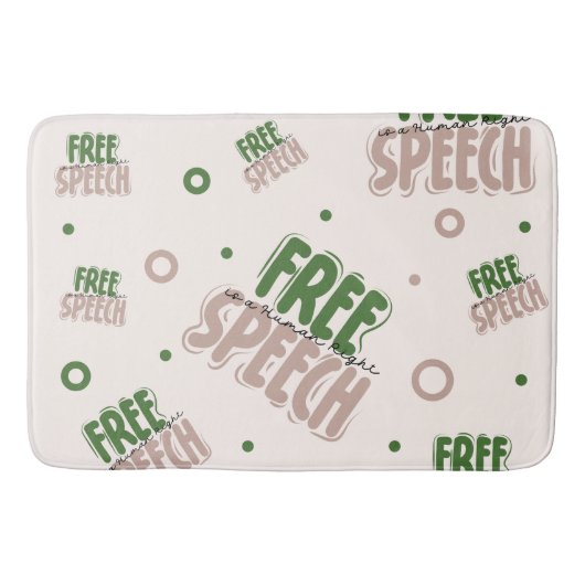 Tapis De Bain Free Speech Is a Human Right (Devant)