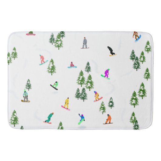 Tapis De Bain Freeride Snowboarder Illustration de snowboard (Devant)