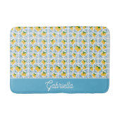 Tapis De Bain French Country Lemon Blue Tile Pattern (Devant)