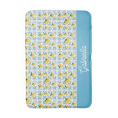 Tapis De Bain French Country Lemon Blue Tile Pattern (Devant (Vertical))