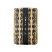 Tapis De Bain Fret Grec Arabesque Brown, Votre Nom, Personnalise (Devant (Vertical))