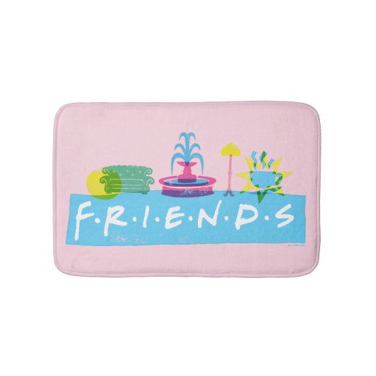 Tapis De Bain FRIENDS™ | Logo avec icônes (Devant)