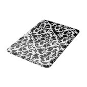 Tapis De Bain Fruit Damask Lg Motif noir sur blanc (Angle)