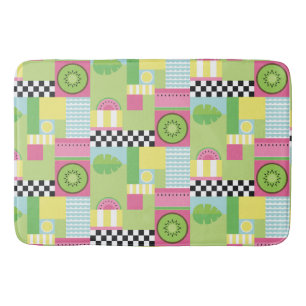 Tapis De Bain Fruit d'été coloré rose vert vert mosaïque jaune