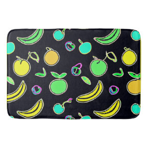 Tapis De Bain Fruits Colorés Expressifs Oeuvres D'Art Néon