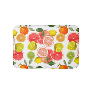 Tapis De Bain Fruits d'agrumes avec Feuilles