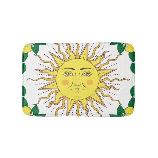 Tapis De Bain Fruits de citron tropicaux, Face Soleil. (Devant)
