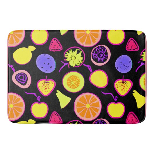 Tapis De Bain Fruits de Neon Vibrants (Devant)