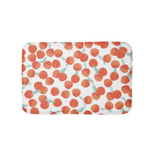 Tapis De Bain Fruits de pêche, motif d'été. (Devant)