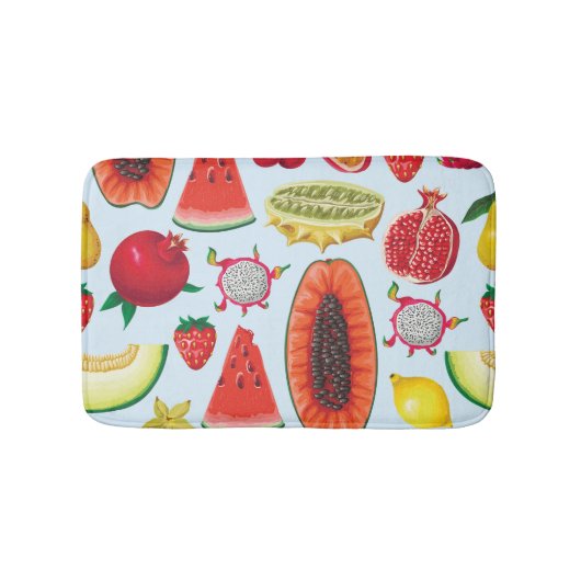 Tapis De Bain Fruits Exotiques : Imprimé tendance sans couture. (Devant)