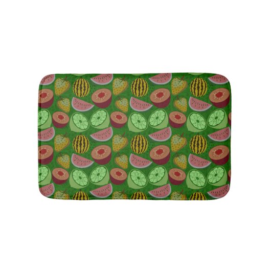 Tapis De Bain Fruits tropicaux motifs et vert arrière - plan (Devant)