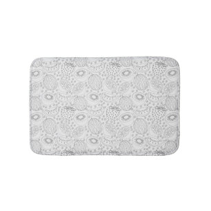 Tapis De Bain Fruits tropicaux sans couture motif noir et blanc
