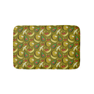 Tapis De Bain Fruits tropicaux sans soudure motif jaune