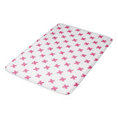 Tapis De Bain Fuchsia croix sur le blanc (Angle)
