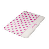 Tapis De Bain Fuchsia rose Ace de pique Motif avec nom Fancy (Angle)