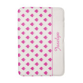 Tapis De Bain Fuchsia rose Ace de pique Motif avec nom Fancy (Devant (Vertical))