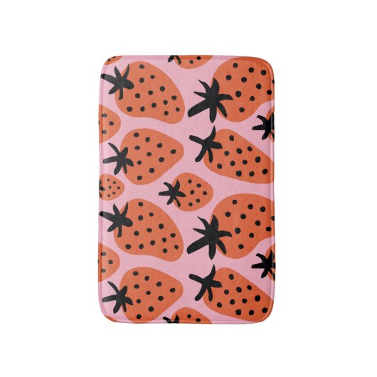 Tapis De Bain Fun fraise, design artisanal sans couture. (Devant (Vertical))