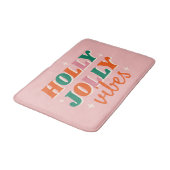 Tapis De Bain Fun Holly Jolly Vibes Design de Noël (Angle)