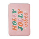 Tapis De Bain Fun Holly Jolly Vibes Design de Noël (Devant (Vertical))