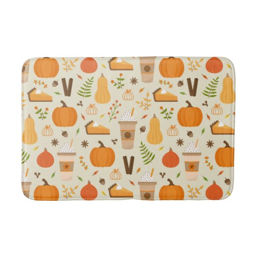 Tapis De Bain Fun Orange Fall Motif (Devant)
