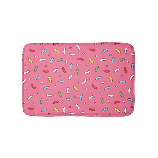 Tapis De Bain Fun Pink Candy Sprinkles Pattern  (Devant)