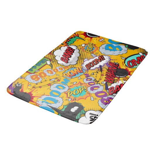Tapis De Bain Fun Retro Comic Book Pop Art Explosions (Angle)
