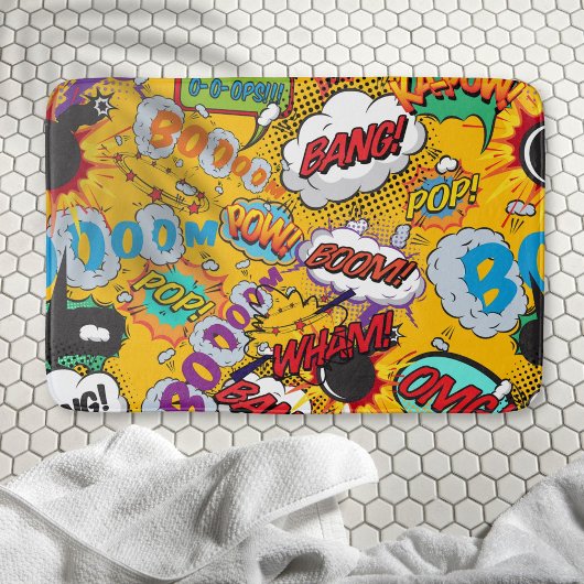 Tapis De Bain Fun Retro Comic Book Pop Art Explosions