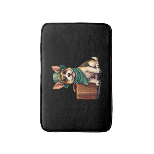 Tapis De Bain Fun Travellers Chien avec sac Graphic pour valise  (Devant (Vertical))