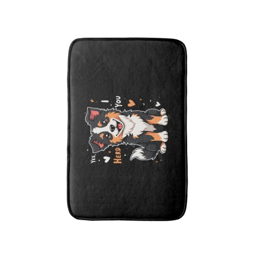 Tapis De Bain Funky Australian Shepherd Maman Cadeaux Aussie Oui (Devant (Vertical))