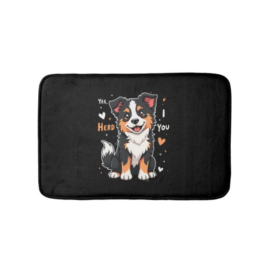 Tapis De Bain Funky Australian Shepherd Maman Cadeaux Aussie Oui (Devant)