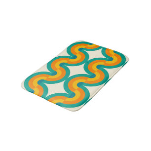 Tapis De Bain Funky Eclectic Retro Demi Cercles Art Motif