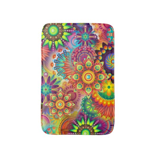 Tapis De Bain Funky Mandalas Bath Mat (Devant (Vertical))