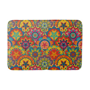 Tapis De Bain Funky Retro couleur Motif Mandala