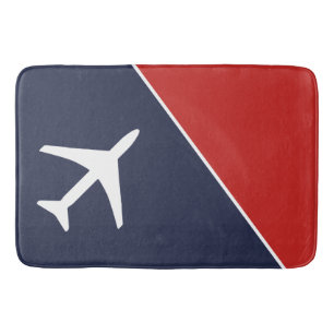 Tapis De Bain Funky White Plane Avion Pilote