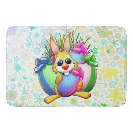 Tapis De Bain Funny Bunny biting an Easter Egg (Devant)