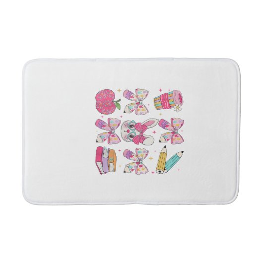 Tapis De Bain Funny Bunny Coquette Bow Rabbit Teacher Easter Ret (Devant)