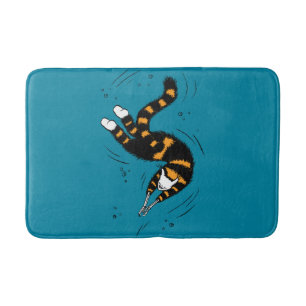 Tapis De Bain Funny Cat Créature Squelette Mains Natation Gothiq