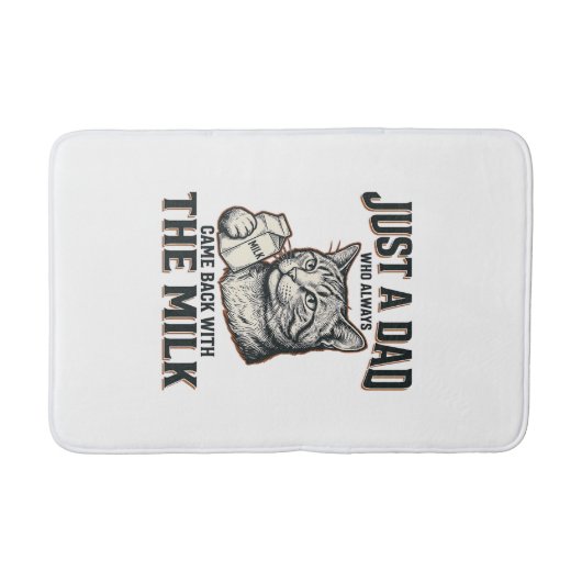 Tapis De Bain Funny Cat Dad Came Back With The Milk Vintage Shir (Devant)