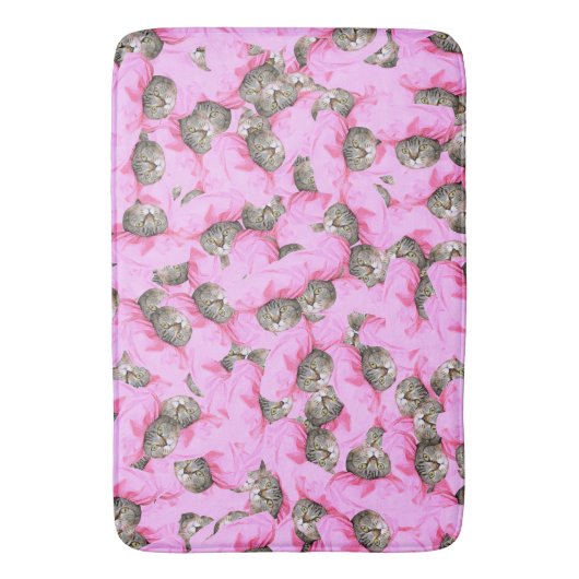 Tapis De Bain Funny Chat rose (devant Vertical)
