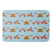 Tapis De Bain Funny Dinosaur voiture de course garçon anniversai (Devant)